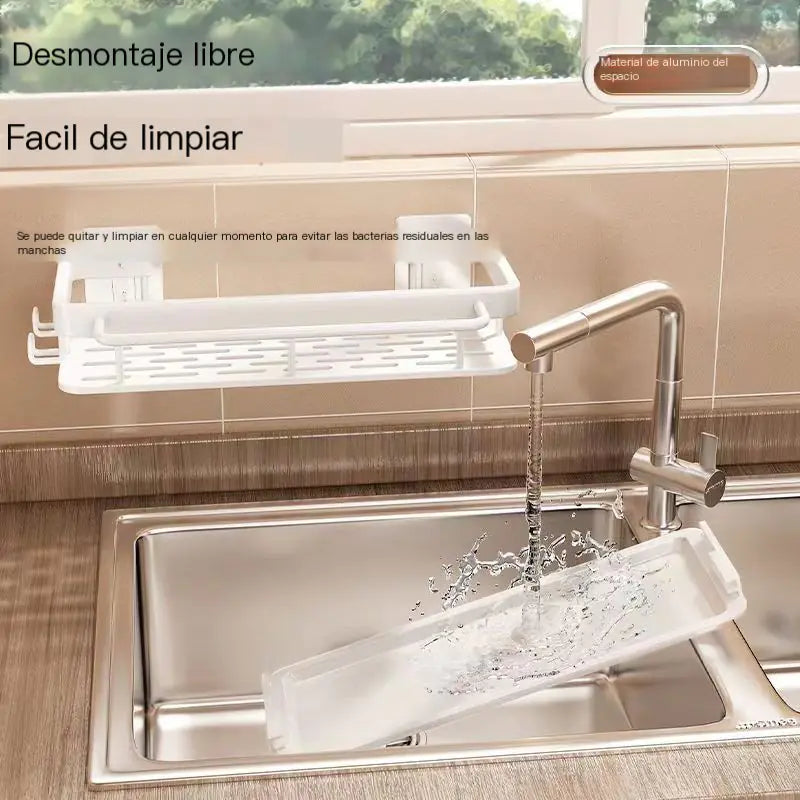 Estantería Montada en la Pared con Cesta de Drenaje - tidovo