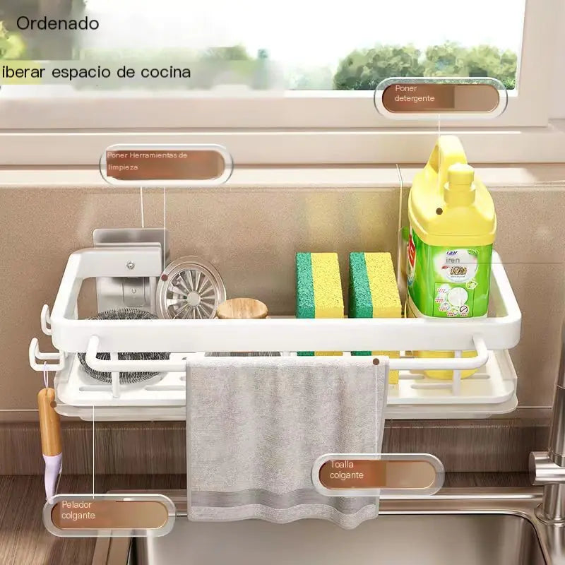 Estantería Montada en la Pared con Cesta de Drenaje - tidovo