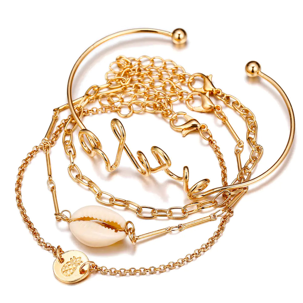 Set de Pulseras Metálicas Bohemias Vintage  (4 Pcs) - tidovo