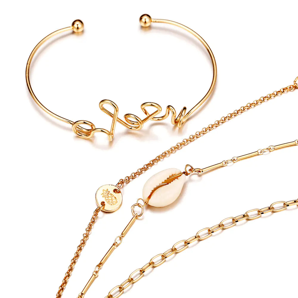 Set de Pulseras Metálicas Bohemias Vintage  (4 Pcs) - tidovo