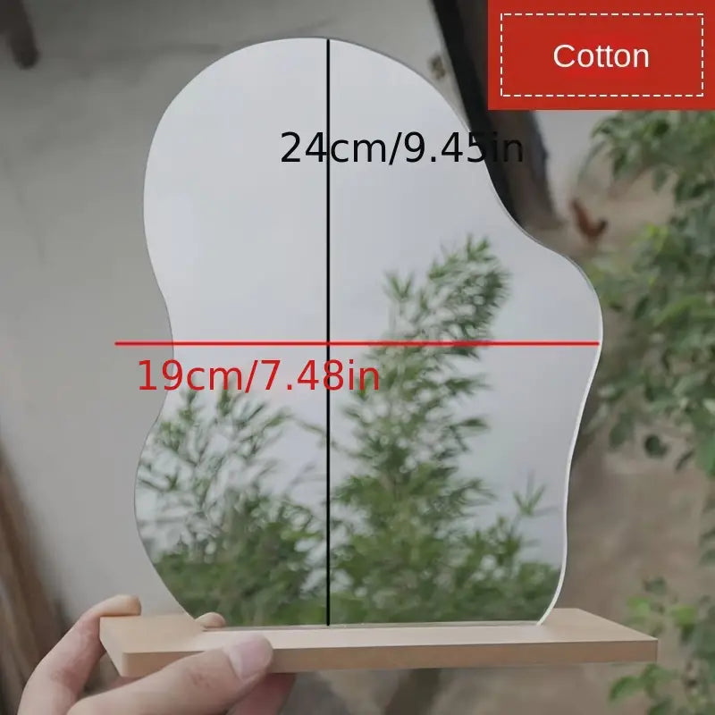 Espejo Irregular con Soporte de Madera - tidovo